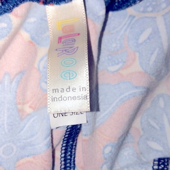 Gorgeous LulaRoe orange & blue one size leggings - Picture 3 of 6